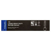 CleanPro 150 Large Heavy Duty Refuse Sacks Black 75L  Adomoo